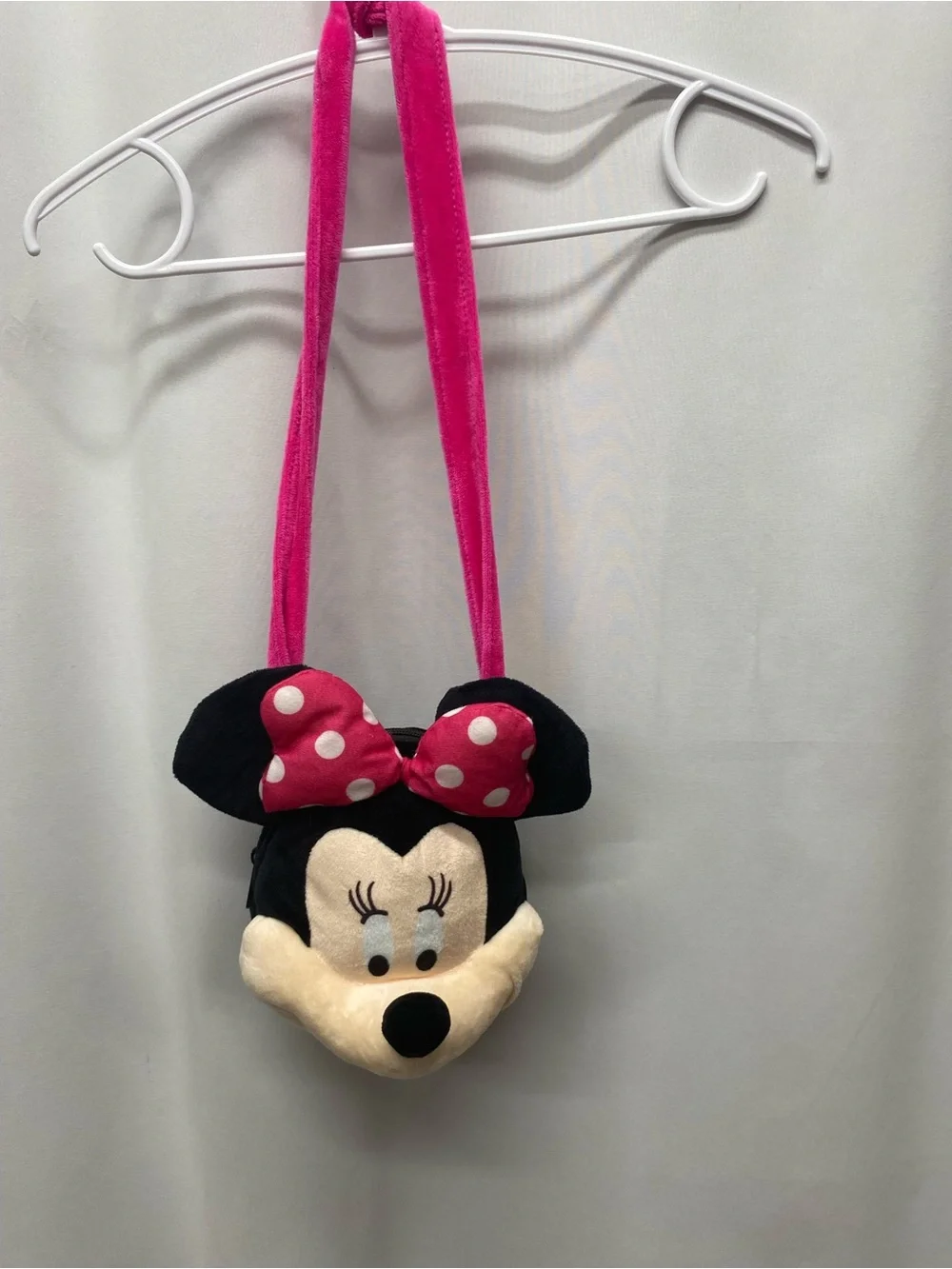 Minnie Mouse plush purse fleece Disney pink travel girls small